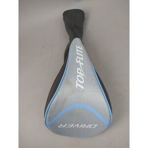 Top Flite Driver Golf Club Headcover Grey Blue Knit Sock Protective Cover